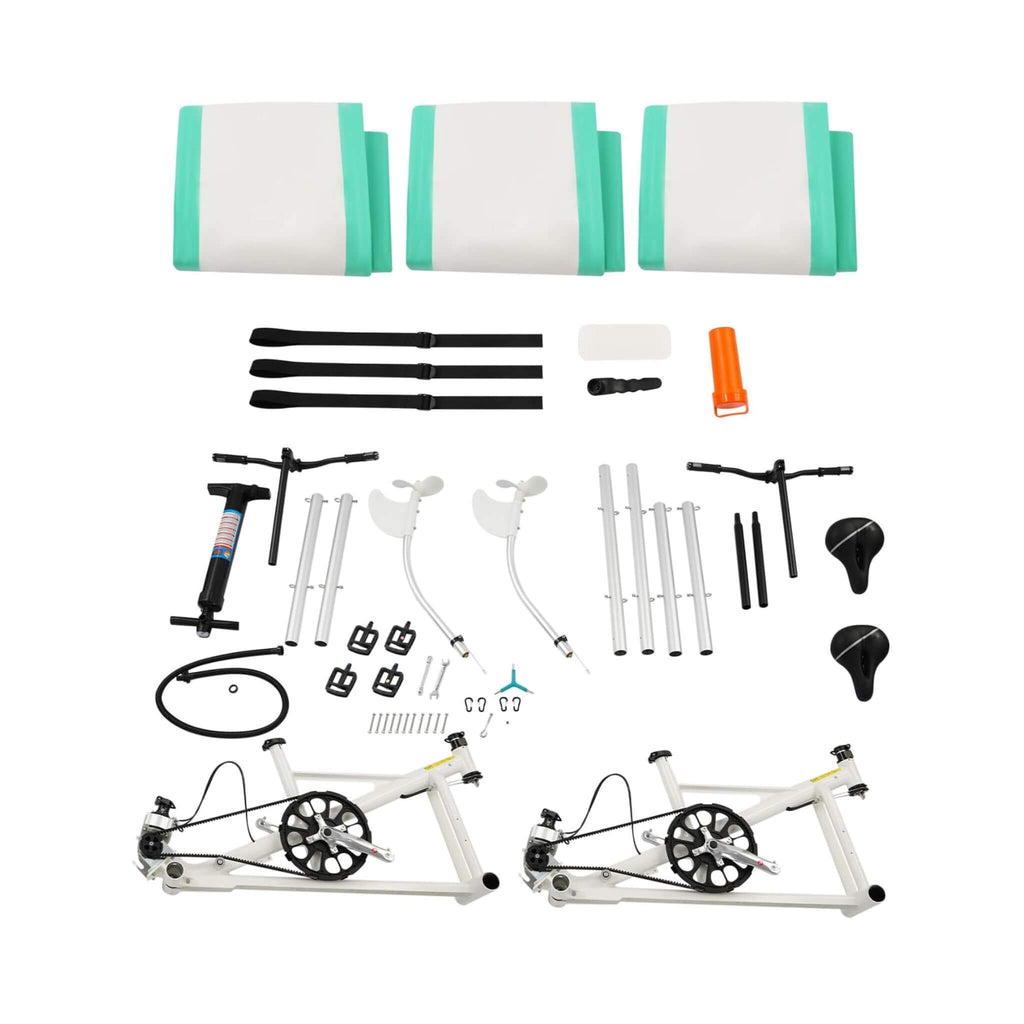 Premium 2-Person Two-Seater Portable Inflatable Pedal Boat Water Bike (SAK95621) - Saksby Wholesale - Disassemble Parts View