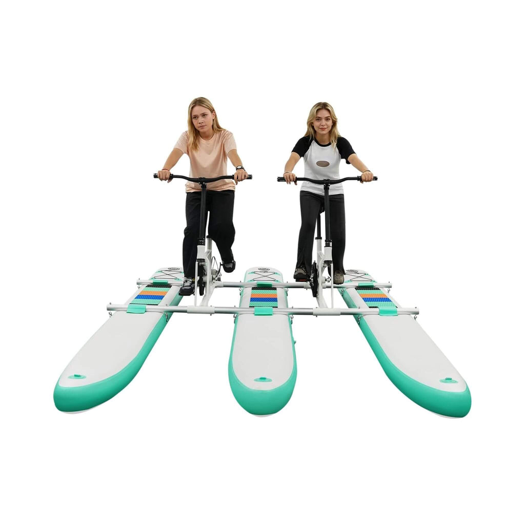 Premium 2-Person Two-Seater Portable Inflatable Pedal Boat Water Bike (SAK95621) - Saksby Wholesale - In Use View
