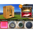 Deluxe 3-Person Outdoor Full Spectrum Low EMF Infrared Home Sauna With Bluetooth Speakers And LED Reading Light (SAK14098)