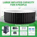 Premium Large 4-Person Inflatable Hot Tub With 8-Color LED Lights (SAK20759) - Saksby Wholesale - Dimensions