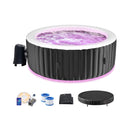 Premium Large 4-Person Inflatable Hot Tub With 8-Color LED Lights (SAK20759) - Saksby Wholesale - With Accessories