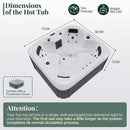 Premium 4-Person Outdoor Hot Tub With 23 Stainless Steel Jets (SAK29185) - Saksby Wholesale - Dimensions
