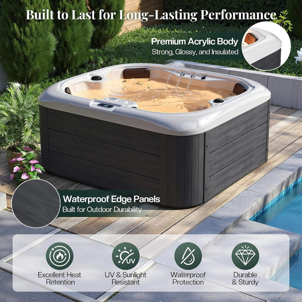 Premium 4-Person Outdoor Hot Tub With 23 Stainless Steel Jets (SAK29185) - Saksby Wholesale - Long-Lasting Performance
