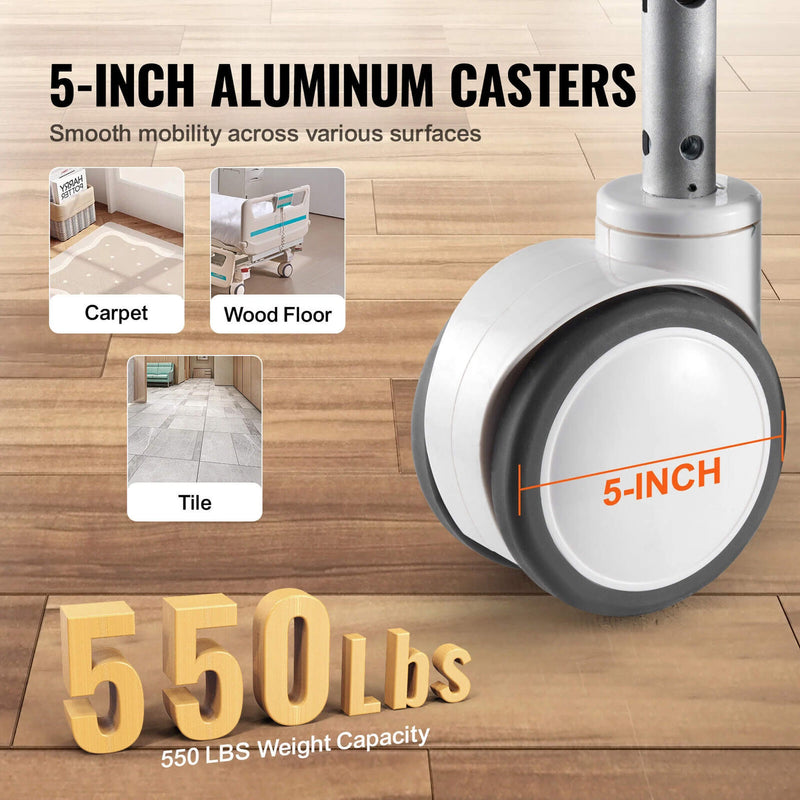 Premium 5-Function Electric Adjustable Medical Hospital Bed With Cardiac Position, 550LBS (SAK62312) - Saksby Wholesale - Weight Capacity and Allowed Surfaces