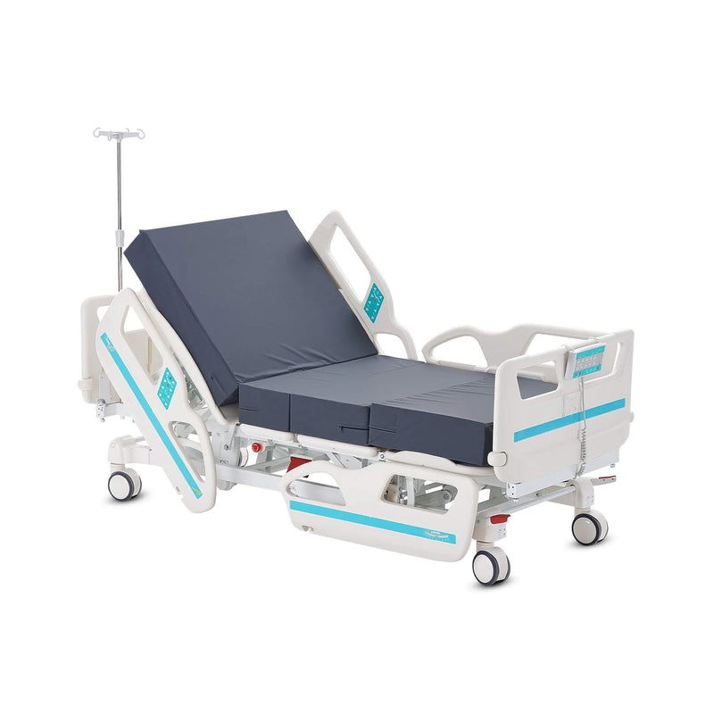 Premium 5-Function Electric Adjustable Medical Hospital Bed With Cardiac Position, 550LBS (SAK62312) - Saksby Wholesale - Front Side View