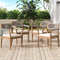 Premium 5-Piece Outdoor Acacia Wood Patio Furniture Set With Braided Dining Chairs, Cushions, And Dining Table (SAK26754) - Saksby Wholesale - 4-Chairs Design