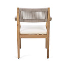 Premium 5-Piece Outdoor Acacia Wood Patio Furniture Set With Braided Dining Chairs, Cushions, And Dining Table (SAK26754) - Saksby Wholesale - Back View Chair Only Details
