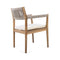 Premium 5-Piece Outdoor Acacia Wood Patio Furniture Set With Braided Dining Chairs, Cushions, And Dining Table (SAK26754) - Saksby Wholesale - Back View Chair Only
