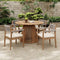 Premium 5-Piece Outdoor Acacia Wood Patio Furniture Set With Braided Dining Chairs, Cushions, And Dining Table (SAK26754) - Saksby Wholesale - Outdoor Lifestyle