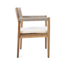 Premium 5-Piece Outdoor Acacia Wood Patio Furniture Set With Braided Dining Chairs, Cushions, And Dining Table (SAK26754) - Saksby Wholesale - Side View Chair Only Details