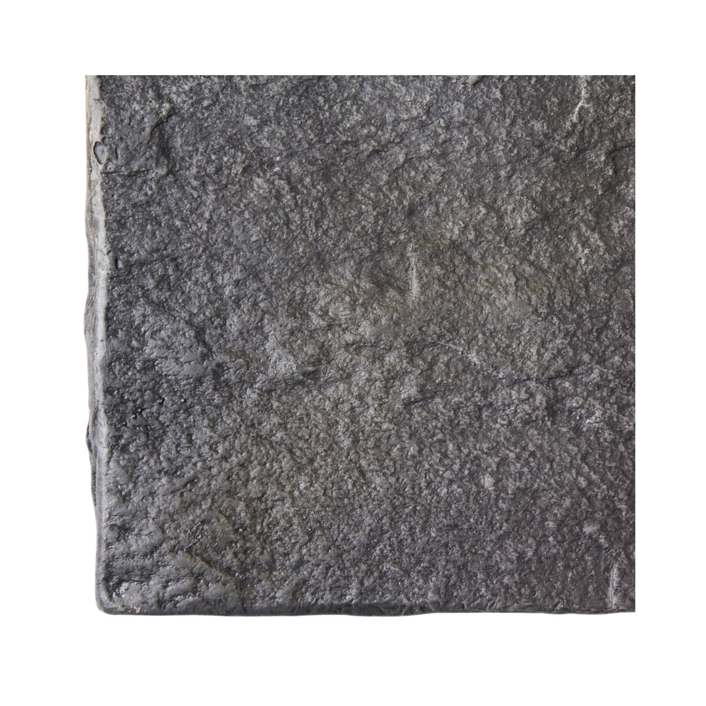 Premium 56" Outdoor Rectangular Concrete Propane Fire Pit With Faux Stone Pattern,50K BTU (SAK31845) - Saksby Wholesale - Rock Edge View