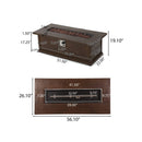 Premium 56" Transitional Rectangular Outdoor Propane Gas Fire Pit Table, 50K BTU (SAK25790) - Saksby Wholesale - Dimension View