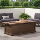 Premium 56" Transitional Rectangular Outdoor Propane Gas Fire Pit Table, 50K BTU (SAK25790) - Saksby Wholesale - Outside View