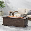 Premium 56" Transitional Rectangular Outdoor Propane Gas Fire Pit Table, 50K BTU (SAK25790) - Saksby Wholesale - Patio View