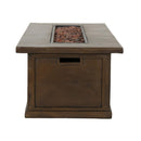 Premium 56" Transitional Rectangular Outdoor Propane Gas Fire Pit Table, 50K BTU (SAK25790) - Saksby Wholesale - Side Table View