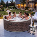 Premium 6-Person Inflatable Drop-Stitch Hot Tub With 180 Massage Jets (SAK87132) - Saksby Wholesale - Lifestyle With People Inside