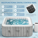 Premium 6-Person Portable Inflatable Hot Tub With 130 Massage Jets And 6 Filter Cartridges (SAK82109) - Saksby Wholesale - Multifunctional Digital Control Panel