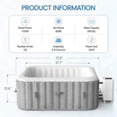 Premium 6-Person Portable Inflatable Hot Tub With 130 Massage Jets And 6 Filter Cartridges (SAK82109) - Saksby Wholesale - Product Information