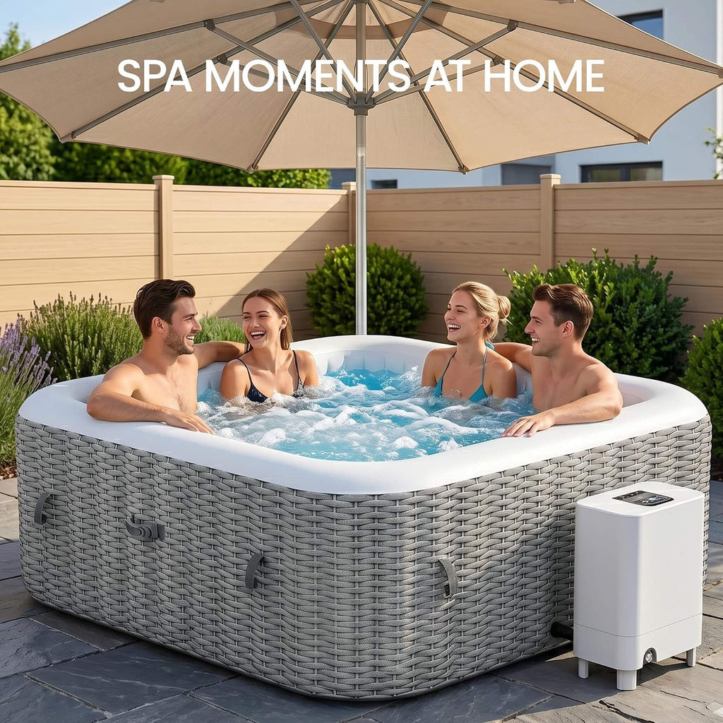 Premium 6-Person Portable Inflatable Hot Tub With 130 Massage Jets And 6 Filter Cartridges (SAK82109) - Saksby Wholesale - Spa Moments At Home