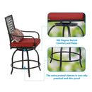 Premium 6-Piece Bar Patio Furniture Set With Umbrella, Swivel Chairs, And Cushions (SAK90375) - Saksby Wholesale - Bar Stool Features