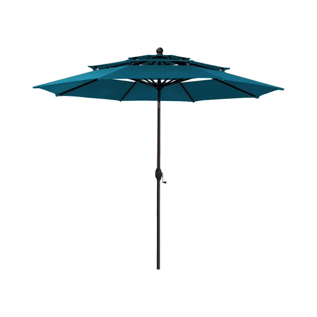 Premium 6-Piece Bar Patio Furniture Set With Umbrella, Swivel Chairs, And Cushions (SAK90375) - Saksby Wholesale - Cerulean Umbrella