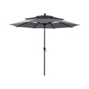 Premium 6-Piece Bar Patio Furniture Set With Umbrella, Swivel Chairs, And Cushions (SAK90375) - Saksby Wholesale - Gray Umbrella
