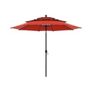 Premium 6-Piece Bar Patio Furniture Set With Umbrella, Swivel Chairs, And Cushions (SAK90375) - Saksby Wholesale - Orange Red Umbrella