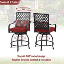 Premium 6-Piece Bar Patio Furniture Set With Umbrella, Swivel Chairs, And Cushions (SAK90375) - Saksby Wholesale - Swivel Chairs