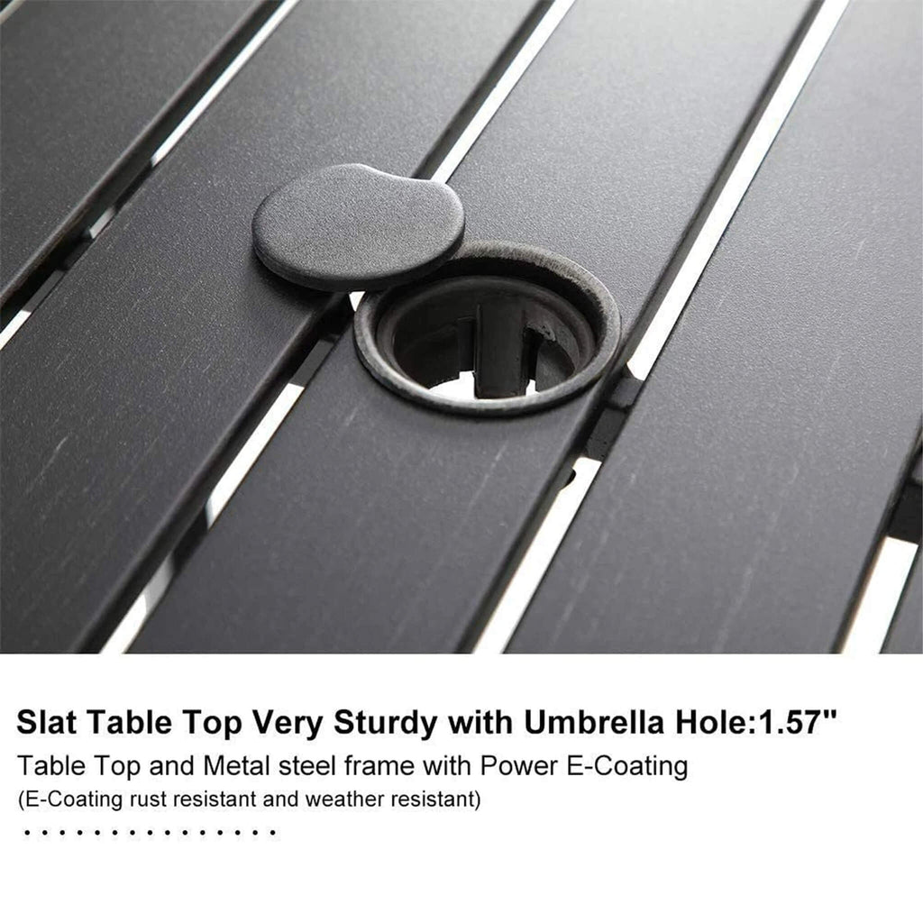 Premium 6-Piece Bar Patio Furniture Set With Umbrella, Swivel Chairs, And Cushions (SAK90375) - Saksby Wholesale - Umbrella Hole