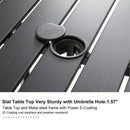 Premium 6-Piece Bar Patio Furniture Set With Umbrella, Swivel Chairs, And Cushions (SAK90375) - Saksby Wholesale - Umbrella Hole