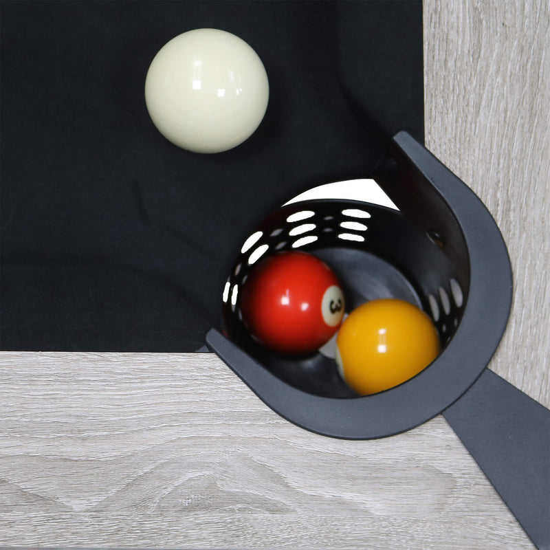 Premium 7ft Wood Billiards Pool Snooker Table Game Set With X-Shaped Legs SAK32091 Saksby - Pocket With Balls Inside