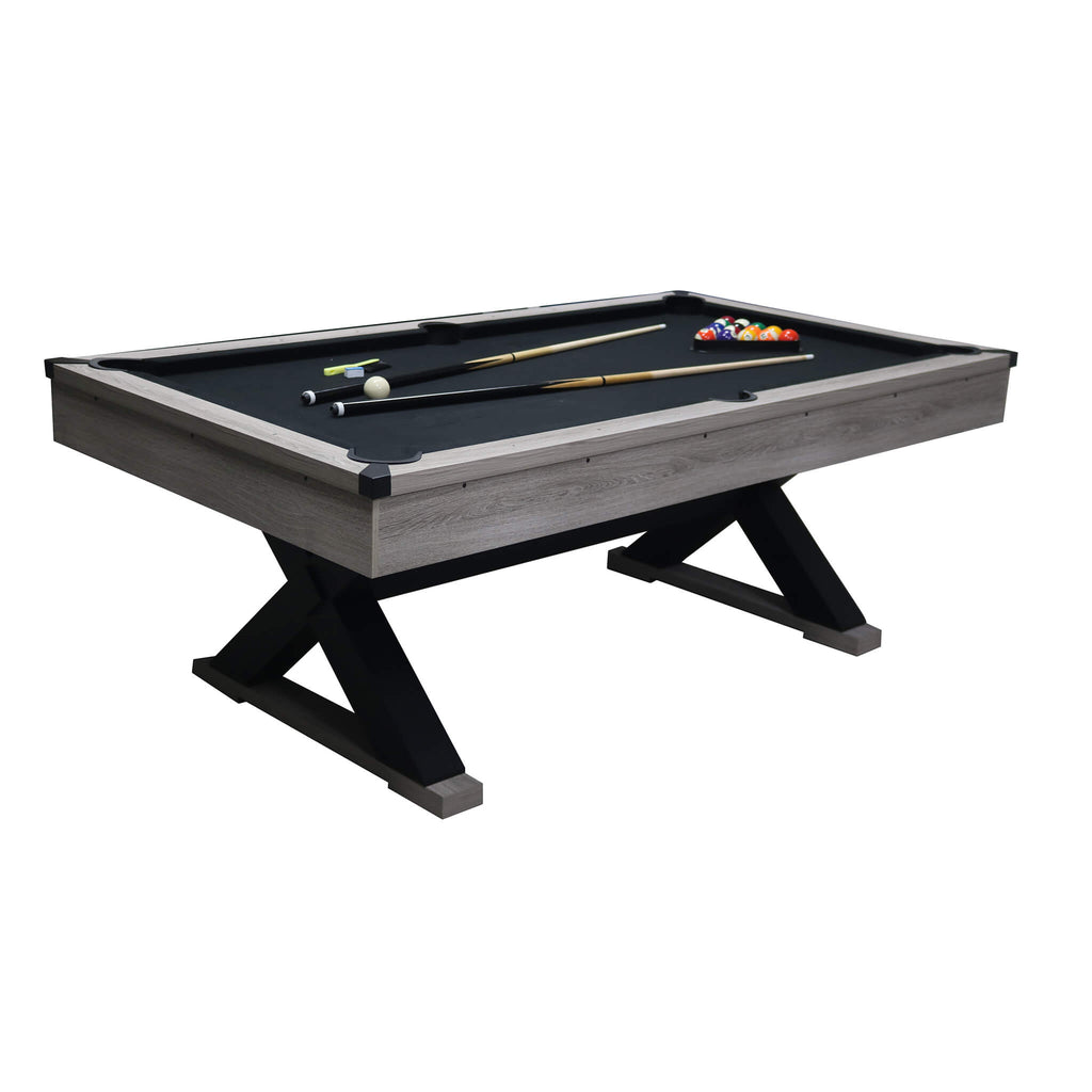 Premium 7ft Wood Billiards Pool Snooker Table Game Set With X-Shaped Legs SAK32091 Saksby -  Right Corner View