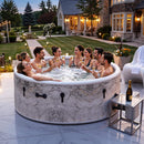 Premium 8-Person Inflatable Drop-Stitch Hot Tub With 220 Massage Jets (SAK78596) - Saksby Wholesale - Lifestyle With People Inside