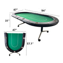 Premium 94-Inch Foldable 10-Player Poker Table With Wheels (SAK43087) - Saksby Wholesale - Dimensions
