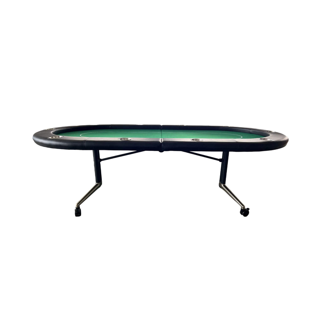 Premium 94-Inch Foldable 10-Player Poker Table With Wheels (SAK43087) - Saksby Wholesale - Front View
