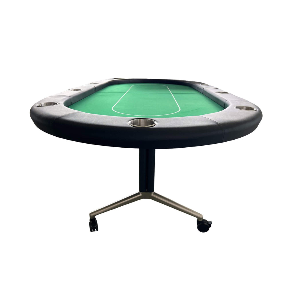 Premium 94-Inch Foldable 10-Player Poker Table With Wheels (SAK43087) - Saksby Wholesale - Side View