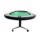Premium 94-Inch Foldable 10-Player Poker Table With Wheels (SAK43087) - Saksby Wholesale - Side View