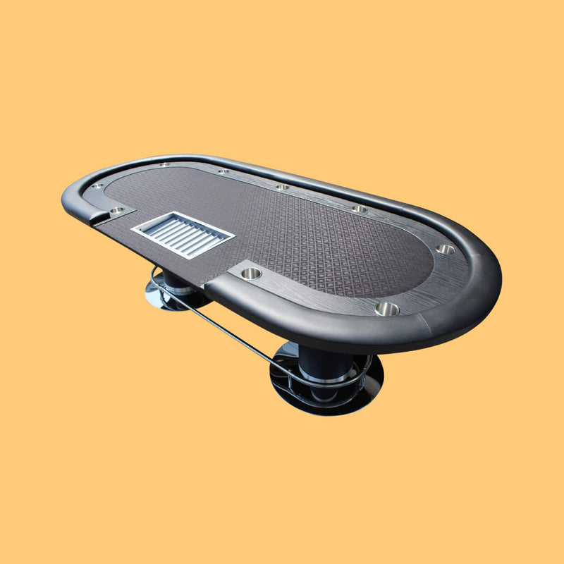 Premium 96" Oval Poker Table With Racetrack And Chips Tray (SAK66823)