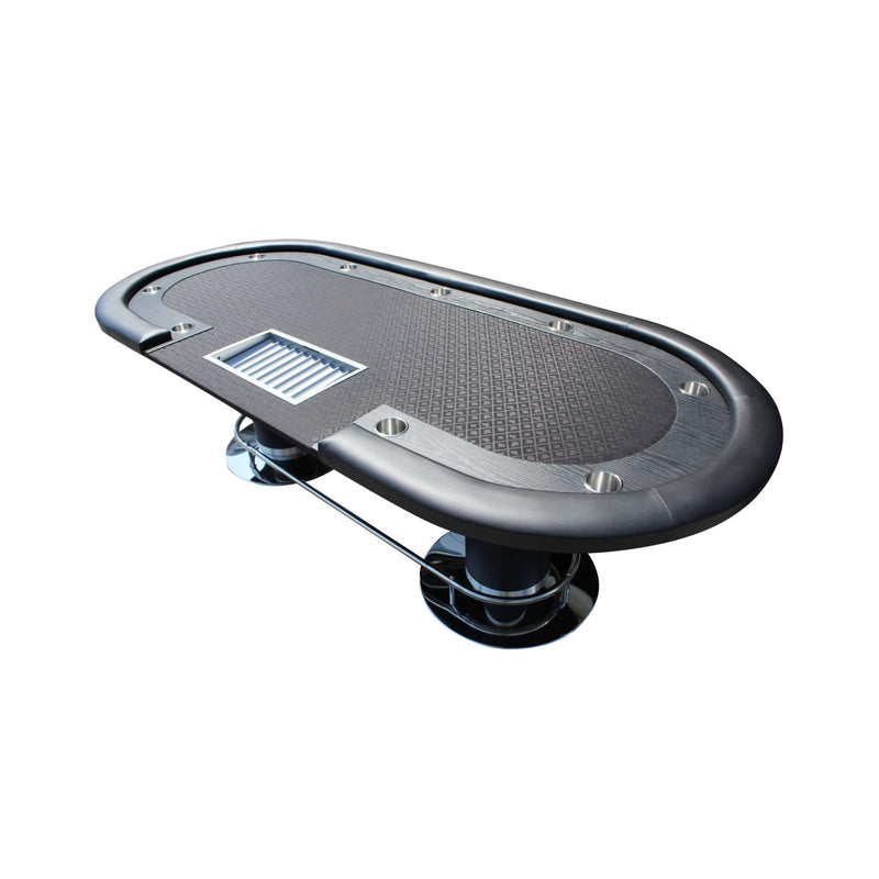 Premium 96 Inch Oval Poker Table With Racetrack And Chips Tray (SAK66823) - Saksby Wholesale - White Background