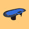 Premium 96 Inch Poker Table With U Shape Legs, Drox Box, Chips Tray (SAK40152)