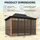 Premium All-Season Outdoor Wood Grain Sunroom With Sliding Doors And Double Top Roof (SAK58317) - Saksby Wholesale - 10X12FT Dimensions