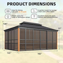 Premium All-Season Outdoor Wood Grain Sunroom With Sliding Doors And Double Top Roof (SAK58317) - Saksby Wholesale - 12X16FT Dimensions