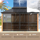 Premium All-Season Outdoor Wood Grain Sunroom With Sliding Doors And Double Top Roof (SAK58317) - Saksby Wholesale - All-Weather Design