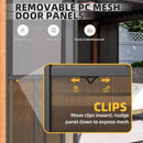 Premium All-Season Outdoor Wood Grain Sunroom With Sliding Doors And Double Top Roof (SAK58317) - Saksby Wholesale - Removable Mesh Door Panels