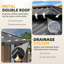 Premium All-Season Outdoor Wood Grain Sunroom With Sliding Doors And Double Top Roof (SAK58317) - Saksby Wholesale - Roof And Drainage System