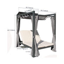 Premium Aluminum Outdoor Patio Daybed With Retractable Canopy And Double Chaise Lounge (SAK17682) - Saksby Wholesale - Dimensions