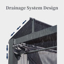 Premium Aluminum Outdoor Patio Daybed With Retractable Canopy And Double Chaise Lounge (SAK17682) - Saksby Wholesale - Drainage System Design