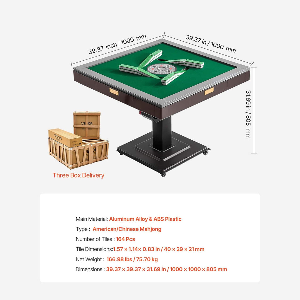 Premium Automatic Foldable Mahjong Table With Wheels And Two Sets Of Tiles (SAK92307) - Saksby Wholesale - 40MM Specifications
