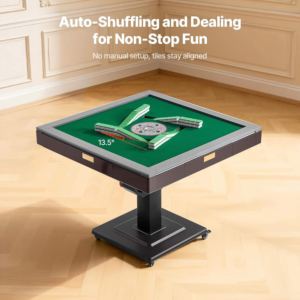 Premium Automatic Foldable Mahjong Table With Wheels And Two Sets Of Tiles (SAK92307) - Saksby Wholesale - Auto Shuffling