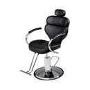 Premium Black PU Leather Reclining Barber Chair With Hydraulic Pump (SAK53892) - Saksby Wholesale - Front Left View